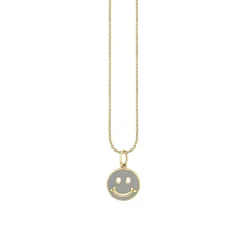 Kids Collection Gold & Enamel Happy Face Necklace