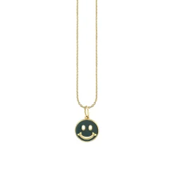 Kids Collection Gold & Enamel Happy Face Necklace