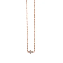 Kids Collection Gold & Pave Diamond Tiny Cross Necklace