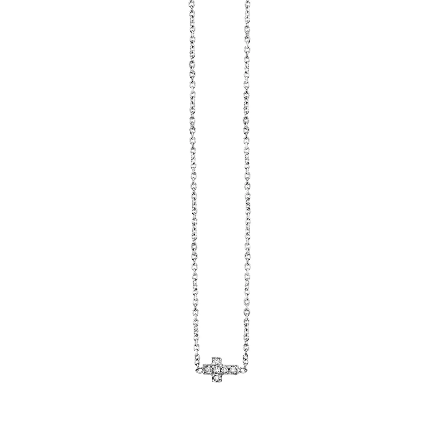 Kids Collection Gold & Pave Diamond Tiny Cross Necklace
