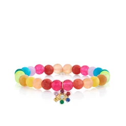 Kids Collection Gold & Rainbow Flower on Rainbow Jade