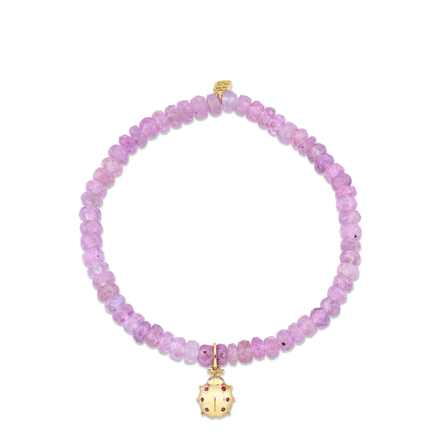 Kids Collection Gold & Ruby Ladybug on Light Pink Sapphire
