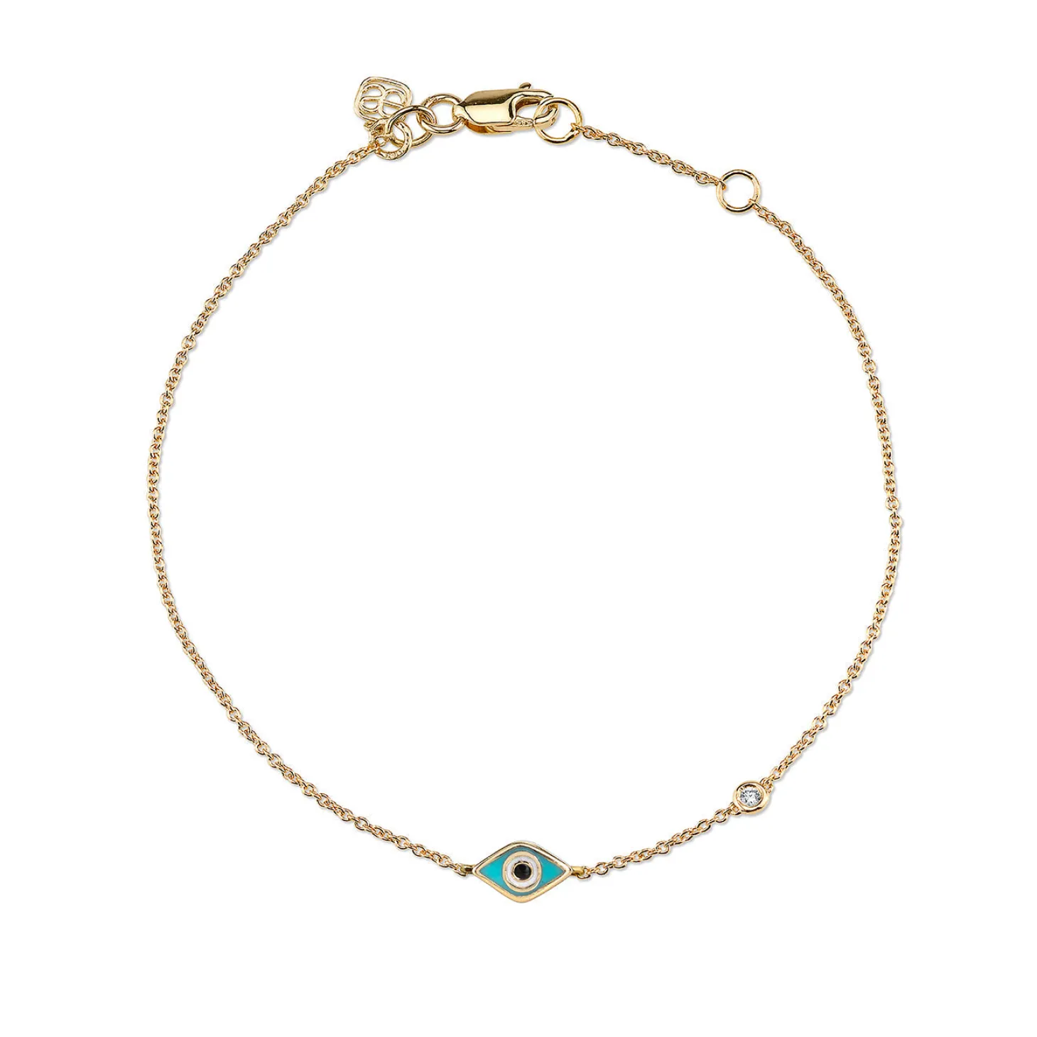 Kids Collection Gold & Turquoise Mini Enamel Eye Bracelet