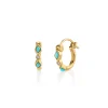 Kids Collection Gold Turquoise & Diamond Bezel Huggie Hoops