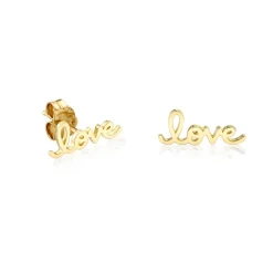 Kids Collection Pure Gold Tiny Love Script Stud