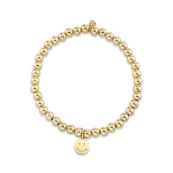 Kids Collection Pure Gold Happy Face on Gold Beads