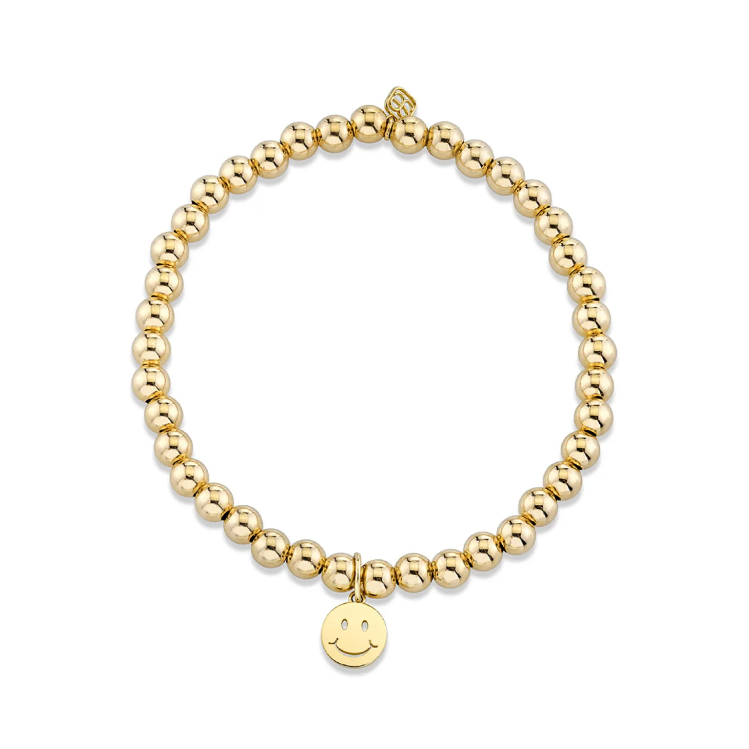 Kids Collection Pure Gold Happy Face on Gold Beads