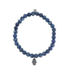 Men's Collection Black Rhodium & Diamond Hamsa on Kyanite