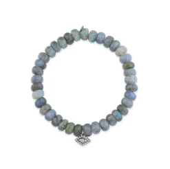 Men's Collection Black Rhodium & Diamond Eye on Labradorite