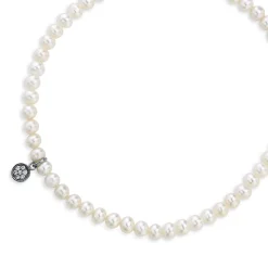 Men's Collection Black Rhodium & Diamond Mini Disc on Pearls