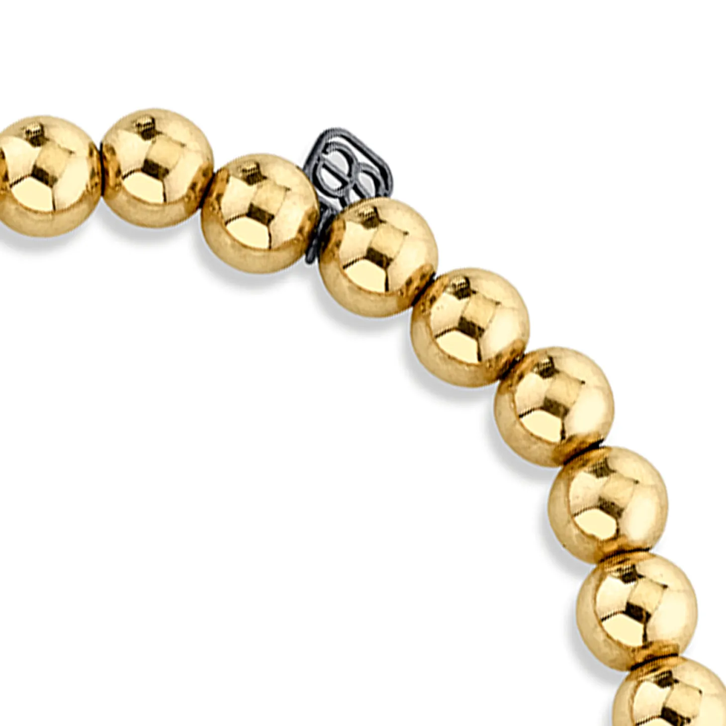 Men's Collection Black Rhodium & Diamond Small Hamsa on Gold Beads