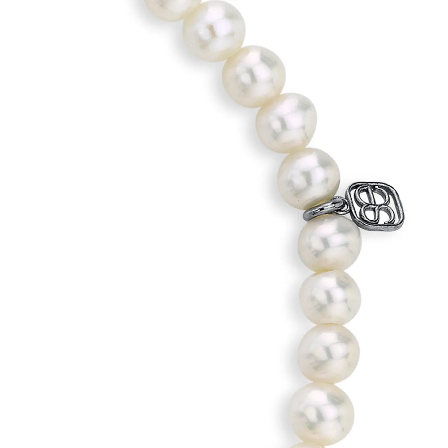 Men's Collection Black Rhodium & Diamond Mini Disc on Pearls
