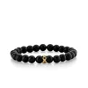 Men's Collection Gold & Black Diamond Fluted Rondelle on Onyx