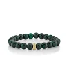 Men's Collection Gold & Diamond Eternity Rondelle on Malachite