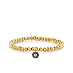 Men's Collection Gold & Diamond Ball 8 on Gold Beads