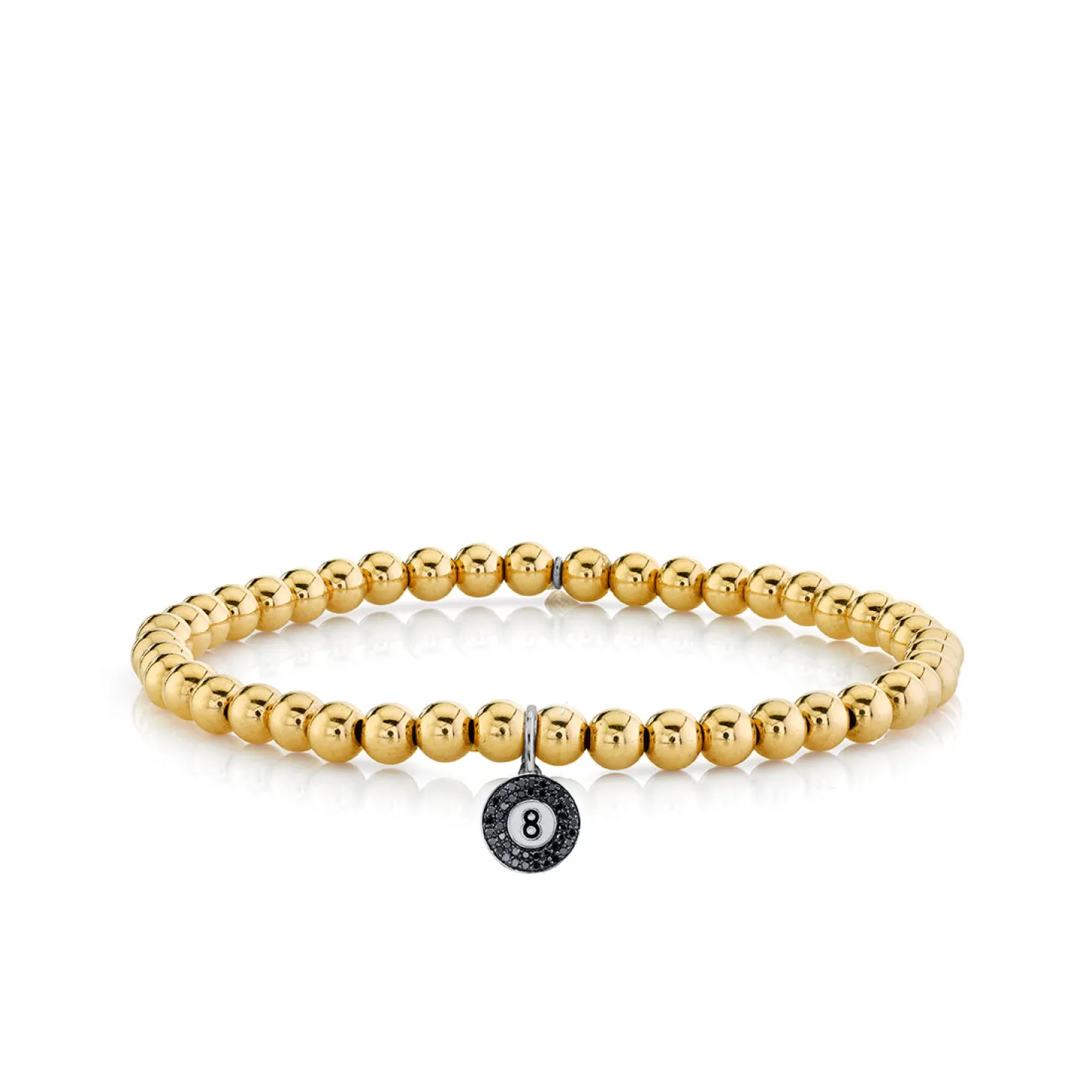 Men's Collection Gold & Diamond Ball 8 on Gold Beads