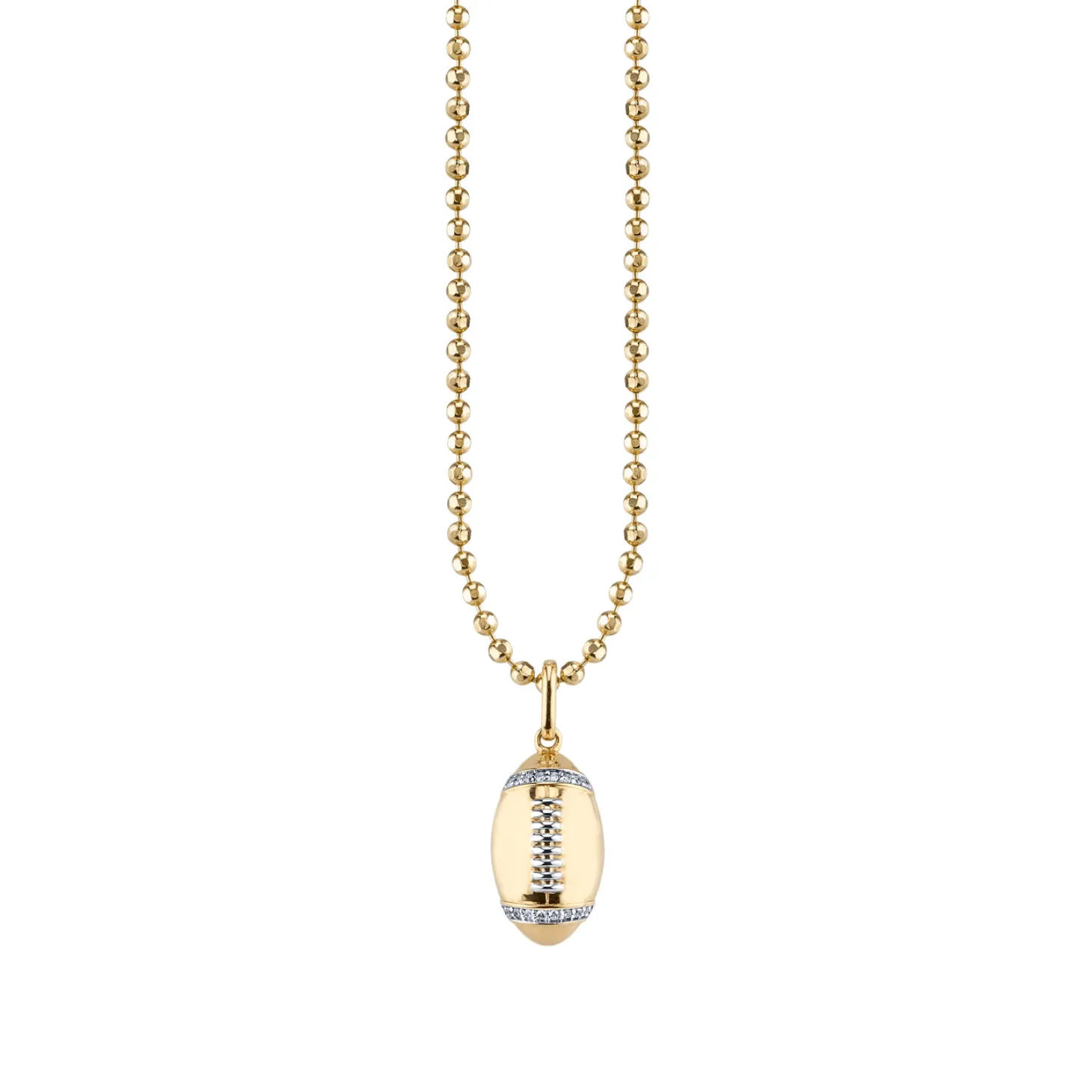 Men's Collection Gold & Diamond Football Necklace