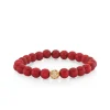 Men's Collection Gold & Diamond Hamsa Bead on Red Sea Bamboo