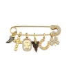 Men's Collection Gold & Diamond Luck & Protection Brooch