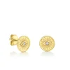 Men's Collection Gold & Diamond Small Marquise Eye Coin Stud