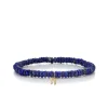 Men's Collection Gold & Diamond Small Chai on Lapis Heishi