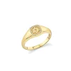 Men's Collection Gold & Diamond Star Of David Icon Signet Ring