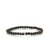 Men's Collection Gold & Diamond 4mm Rondelle on Bronzite