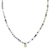 Men's Collection Gold & Diamond Clover Australian Opal Heishi Necklace