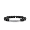 Men's Collection Gold & Diamond Three Row Bar on Onyx