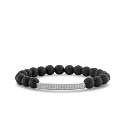 Men's Collection Gold & Diamond Three Row Bar on Onyx