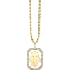 Men's Collection Gold & Diamond Extra Large Hamsa Open Icon Charm