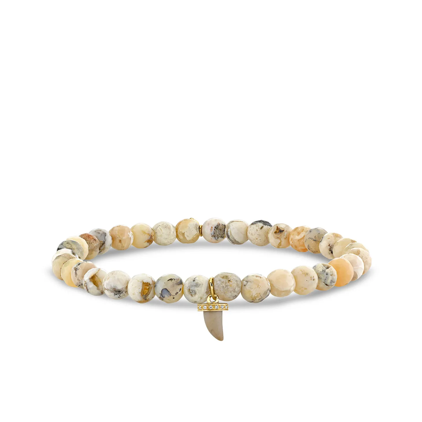 Men's Collection Gold & Diamond Small Horn on African Opal