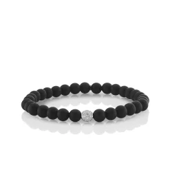 Men's Collection Gold & Diamond Ball on Black Matte Onyx