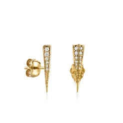Men's Collection Gold & Diamond Spike Stud