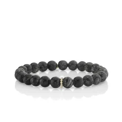 Men's Collection Gold & Diamond Rondelle on Hypersthene