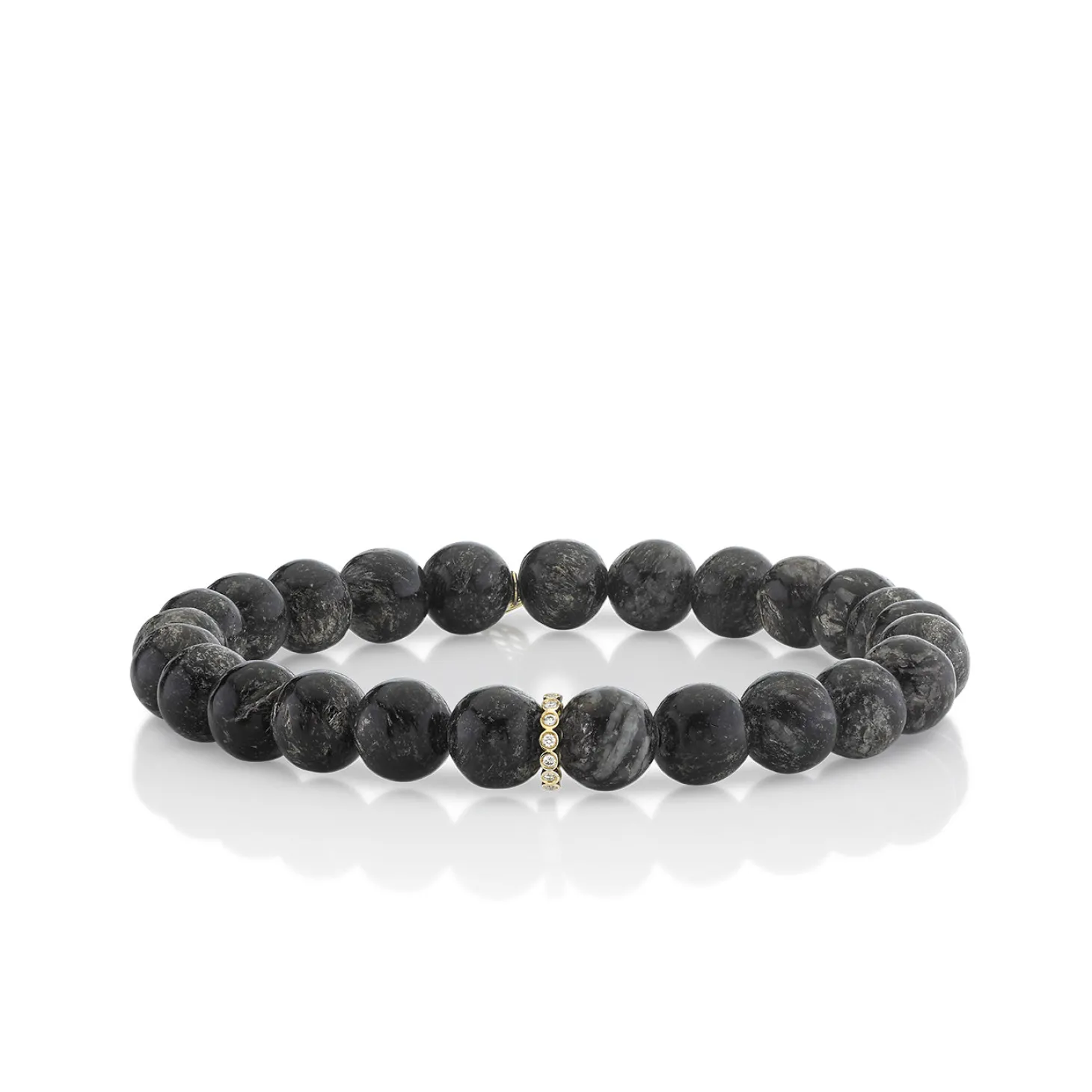 Men's Collection Gold & Diamond Rondelle on Hypersthene