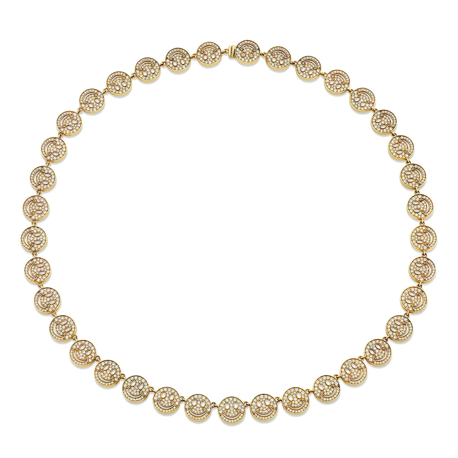 Men's Collection Gold & Diamond Happy Face Eternity Necklace