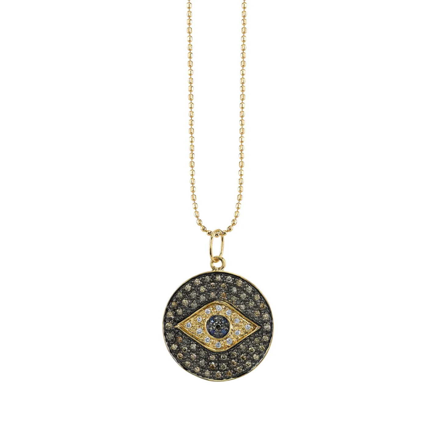 Men's Collection Gold & Diamond Large Eye Medallion Charm