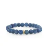 Men's Collection Gold & Diamond Pyramid Rondelle on Kyanite