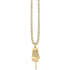 Men's Collection Gold & Diamond Mano Middle Finger Charm