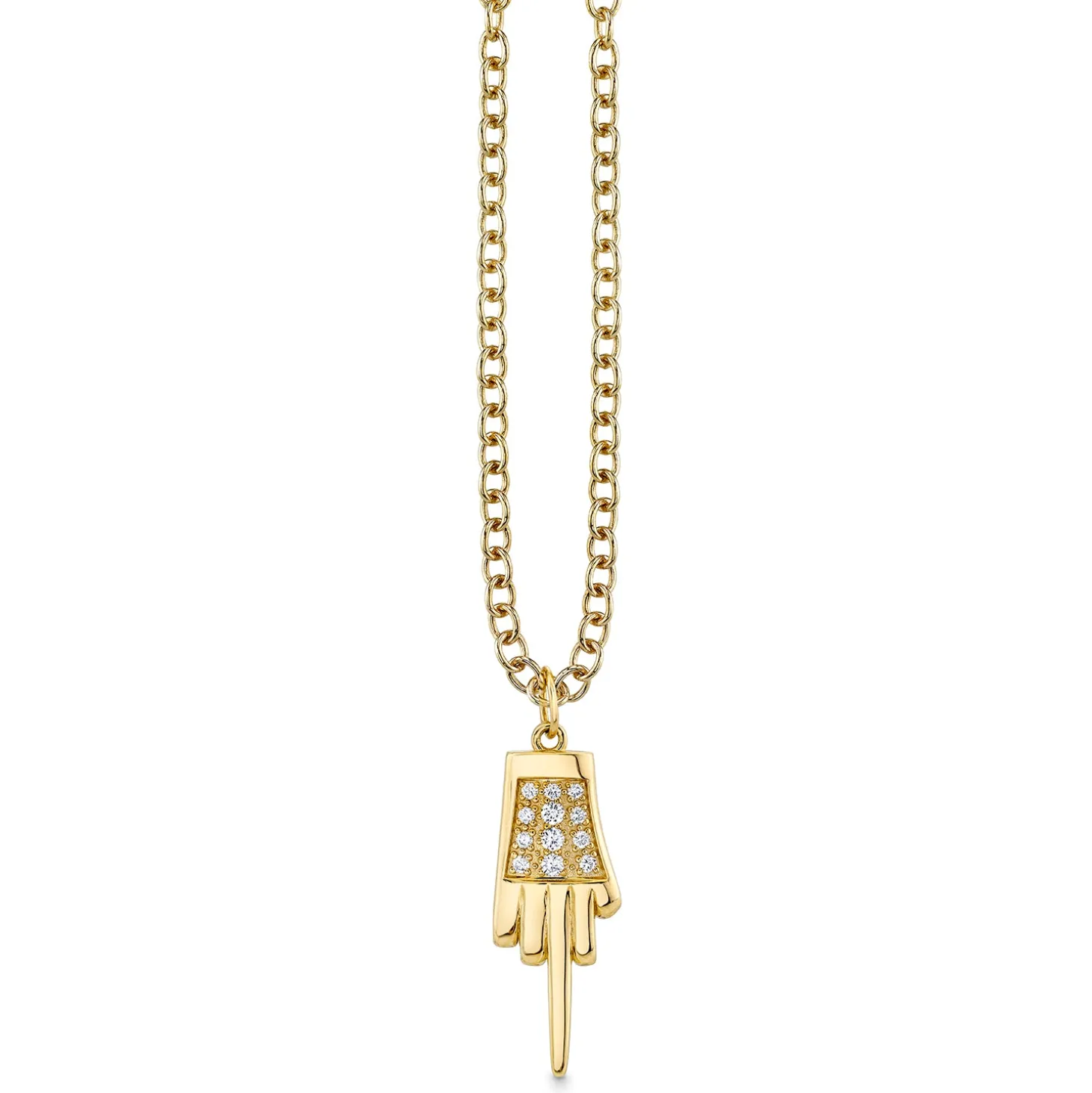 Men's Collection Gold & Diamond Mano Middle Finger Charm