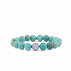 Men's Collection Gold & Diamond Ball on Turquoise