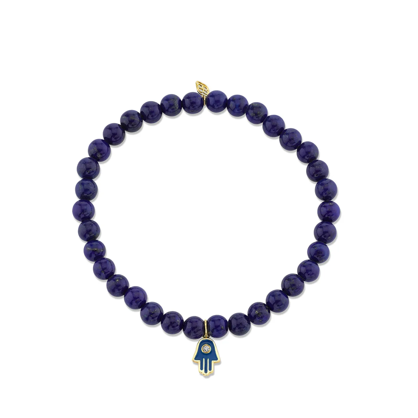 Men's Collection Gold & Diamond Enamel Hamsa on Lapis