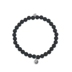Men's Collection Gold & Diamond Small Yin Yang on Black Matte Onyx