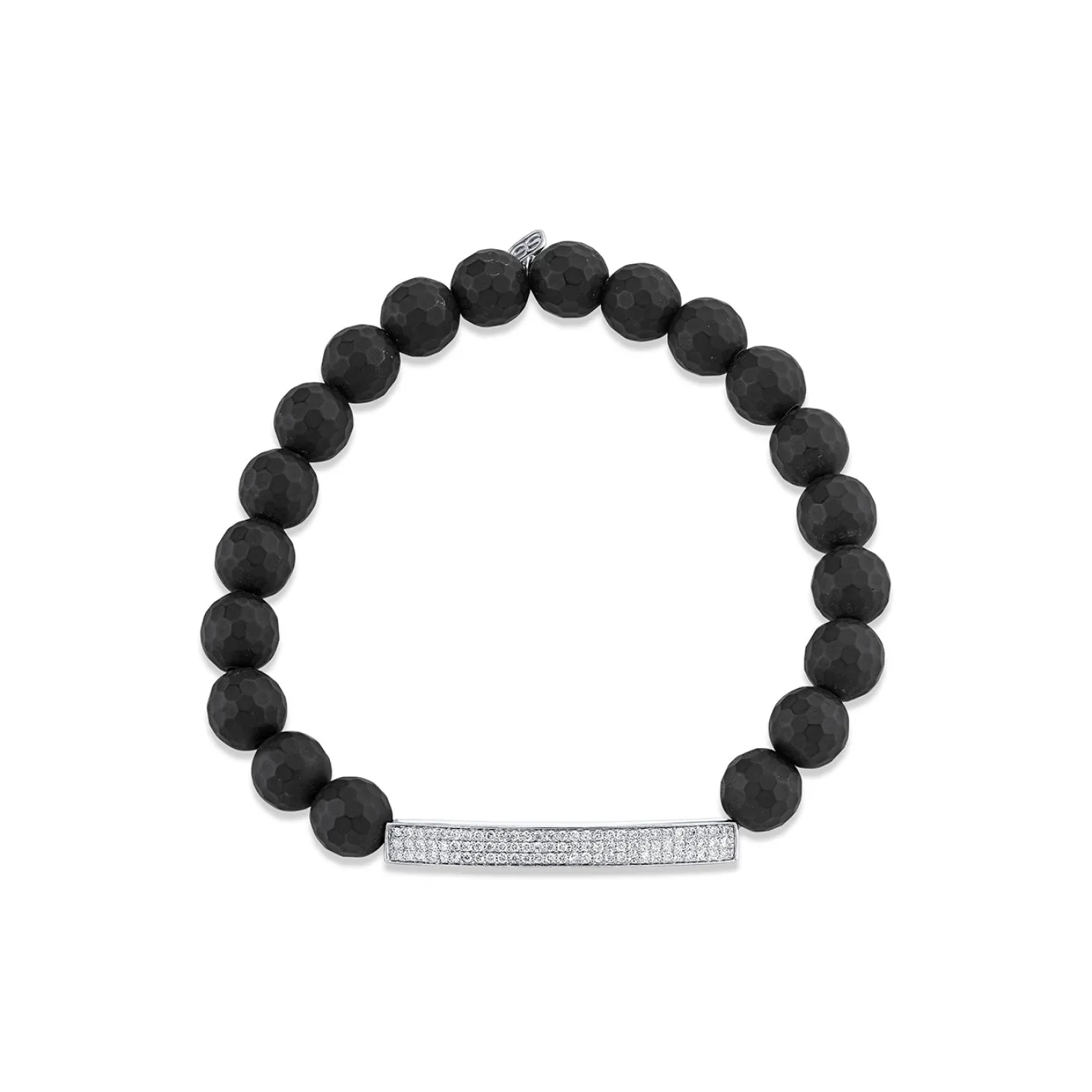 Men's Collection Gold & Diamond Three Row Bar on Onyx