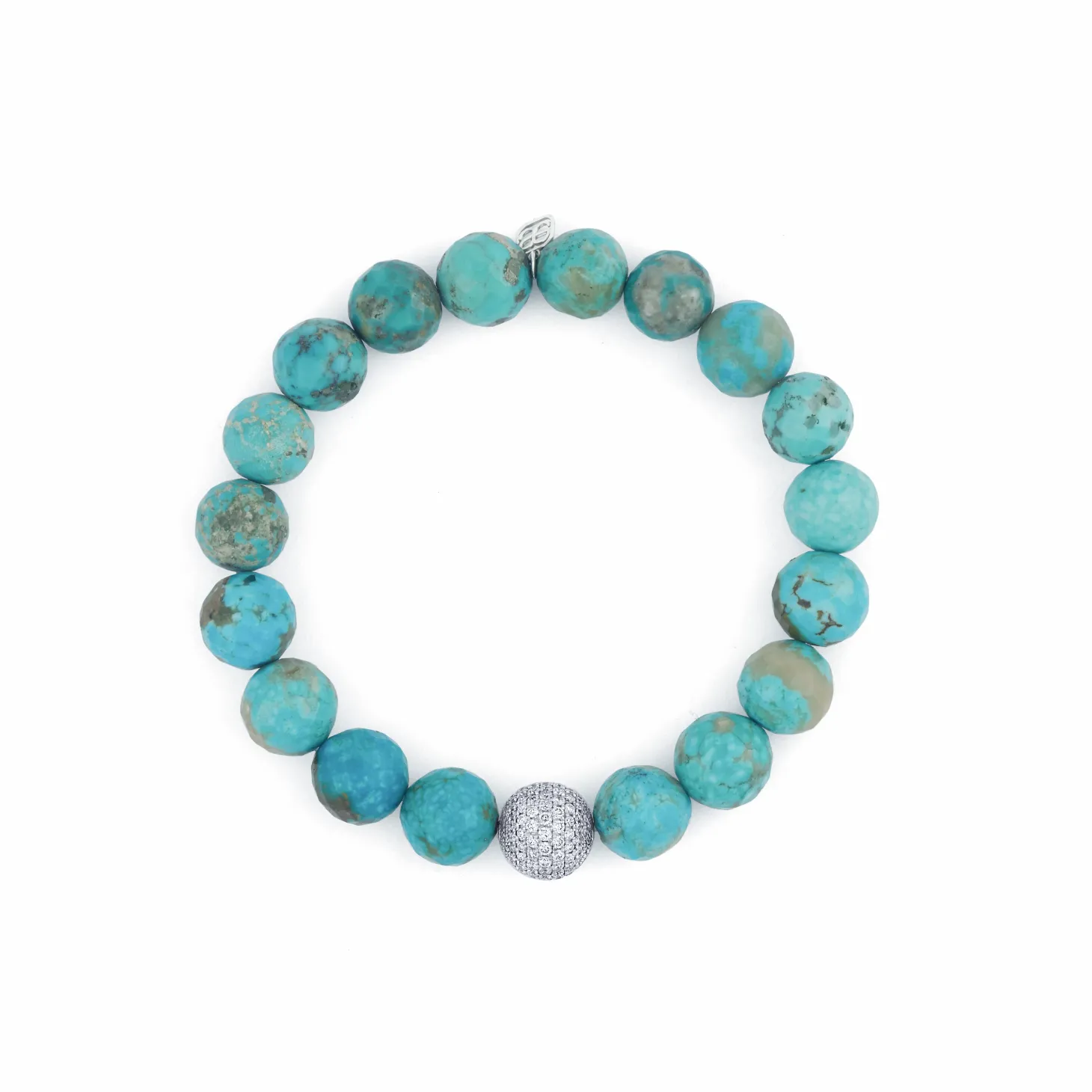 Men's Collection Gold & Diamond Ball on Turquoise