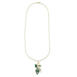 Men's Collection Gold & Diamond Emerald Multi-Charm Necklace