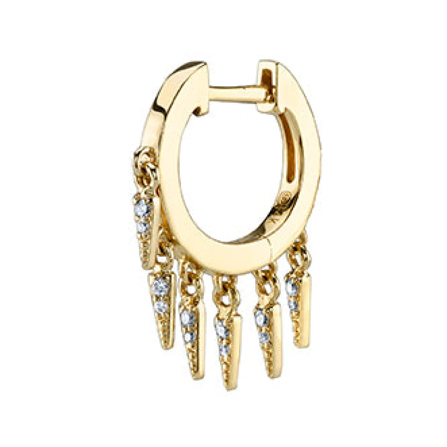Men's collection Gold & Diamond Fringe Huggie Hoops