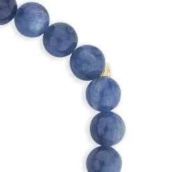 Men's Collection Gold & Diamond Pyramid Rondelle on Kyanite