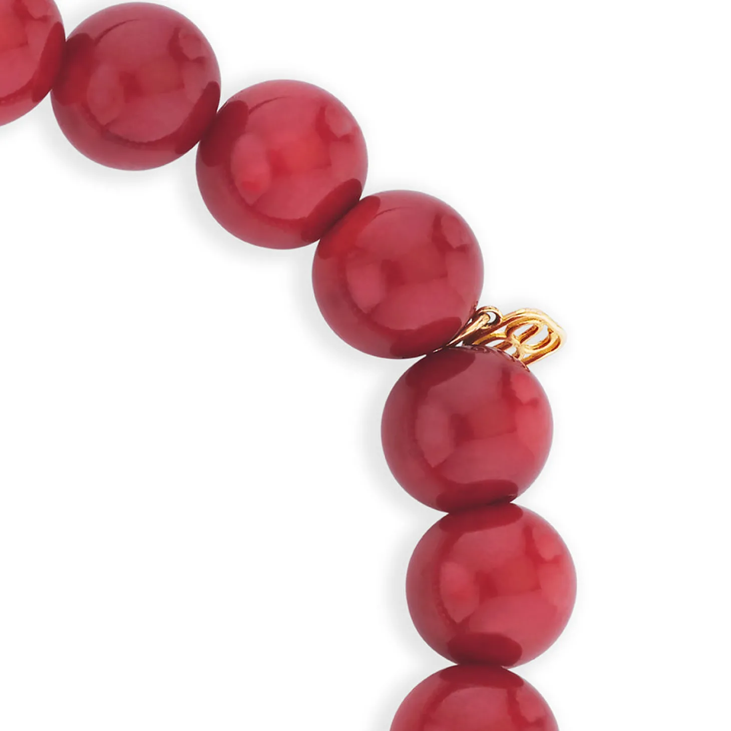 Men's Collection Gold & Diamond Hamsa Bead on Red Sea Bamboo